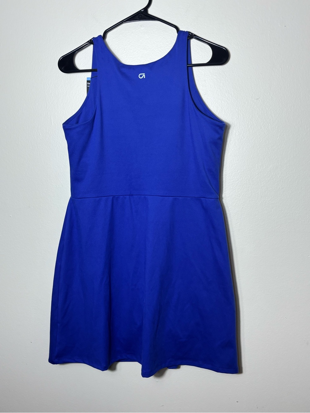 GapFit Active Tank Dress Deep Ultramarine Blue V-Neck Built-in Bra Large NEW - Picture 12 of 13
